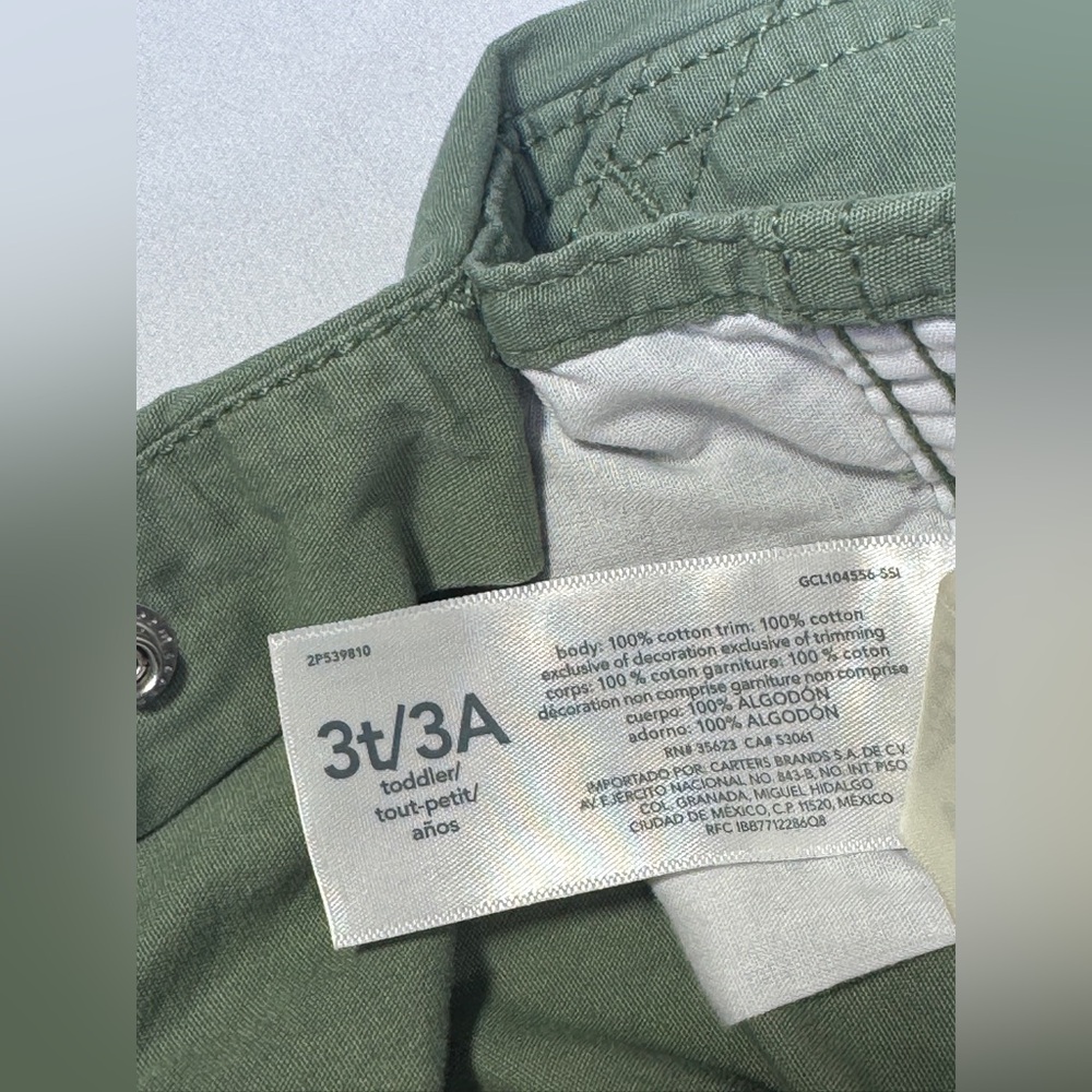 Oshkosh Floral Overalls Green Lightweight Canvas Pants Bottoms Girls 3T - Picture 13 of 13